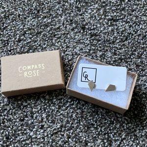 NWT Compass Rose Gold Earrings
